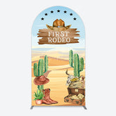 Aperturee - Aperturee Western Region First Rodeo Birthday Arch Backdrop